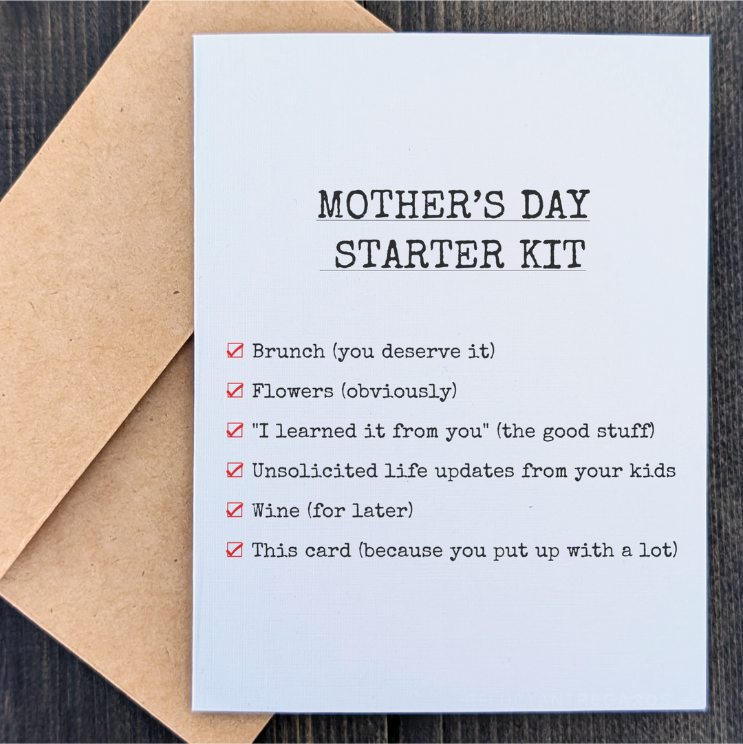 Humorous Mother’s Day greeting card for mom