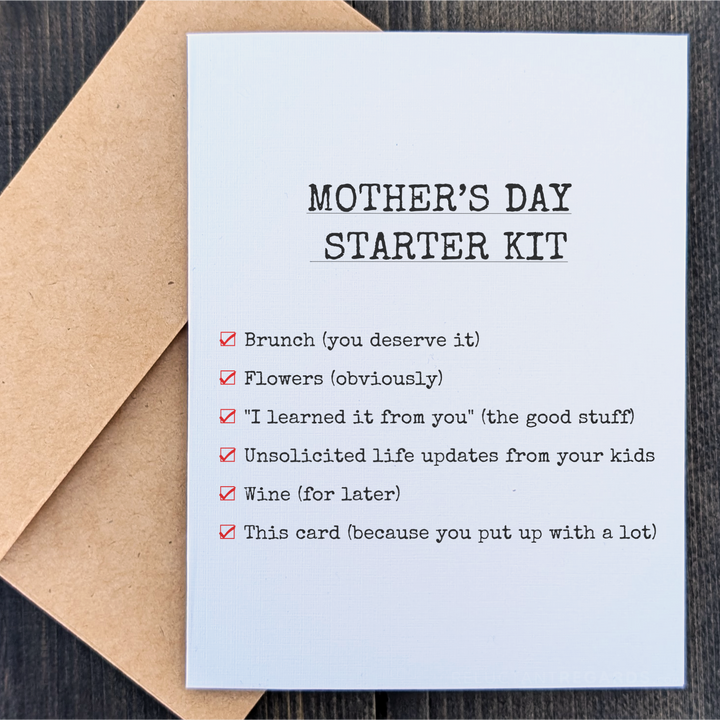 Humorous Mother’s Day greeting card for mom