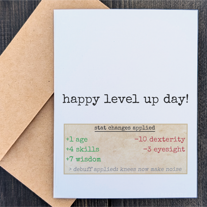 happy level up day! Grief & Joy Birthday Card Front
